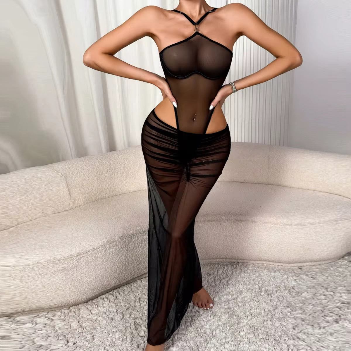 Scarlet Sins- Mesh Body Dress