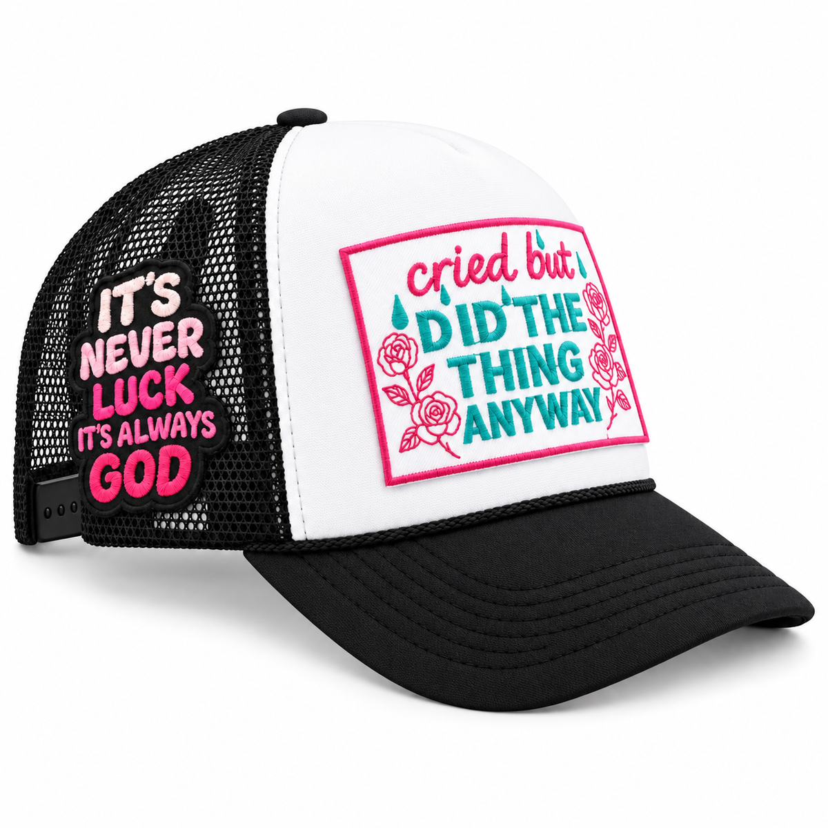 Cried But Did the Thing Anyway Trucker Hat